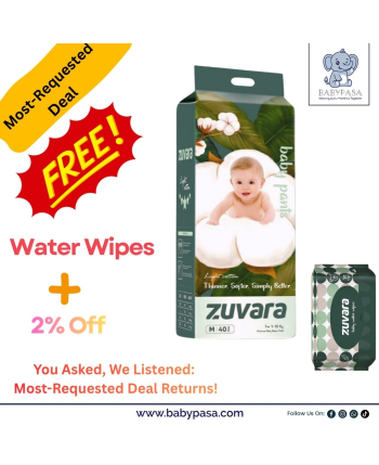 Zuvara Feather Diaper Pant - M - 40 Pcs