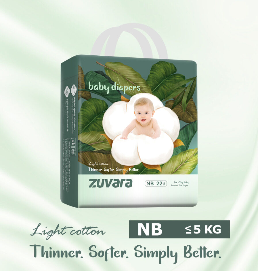 Zuvara -- Feather Diaper Tape- NB - 22 pcs 6 zuvara new born diaper 22 pieces