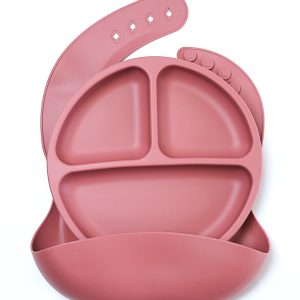 Silicon Plate plus Bib – Maroon Red