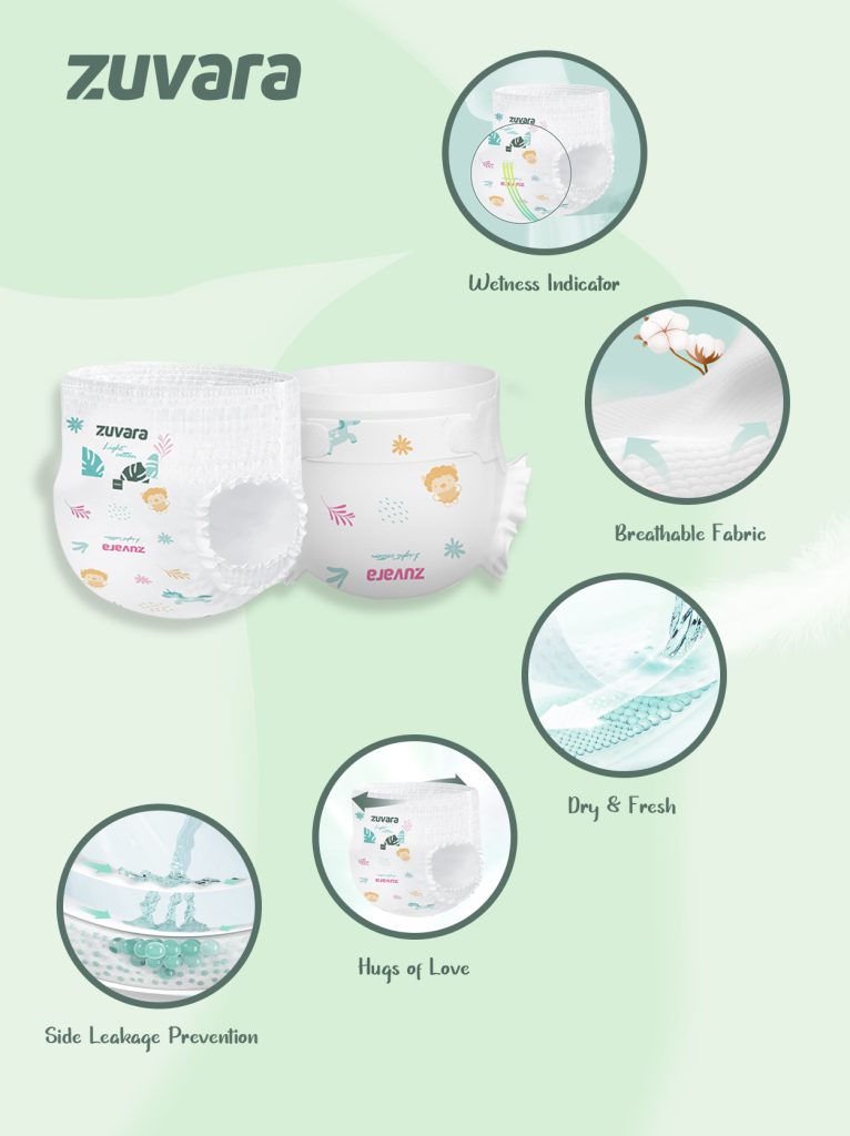 Zuvara Feather Diaper Tape - S - 40 Pcs 4 Zuvara Feather Diaper Tape - S - 40 Pcs