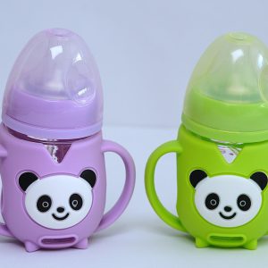 Glass Feeding Bottle – Green Panda