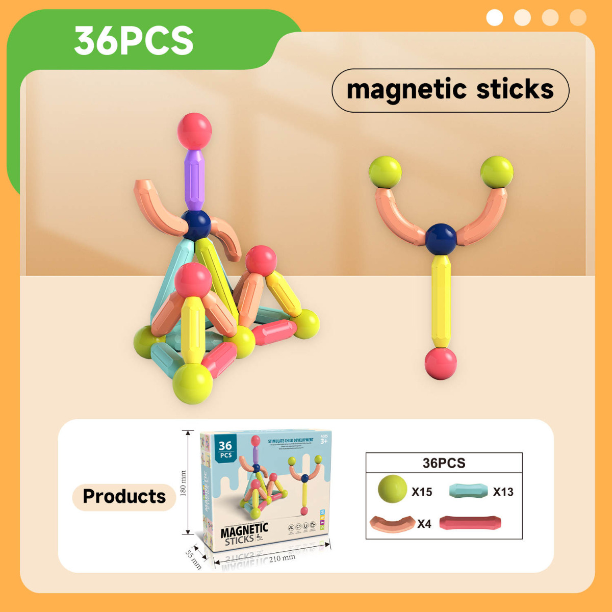 Magnetic Block - 36 pcs 10 Magnetic Block - 36 pcs