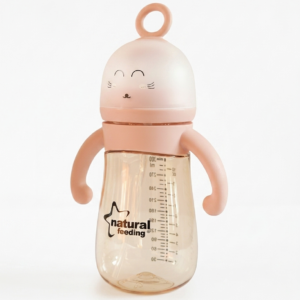 Milk & Water Training Bottle – Baby Pink Ring on the Top