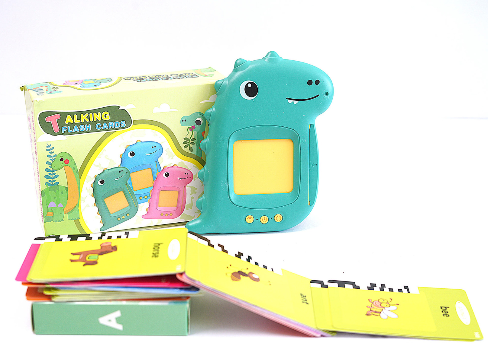 talking flash card green dino series 10