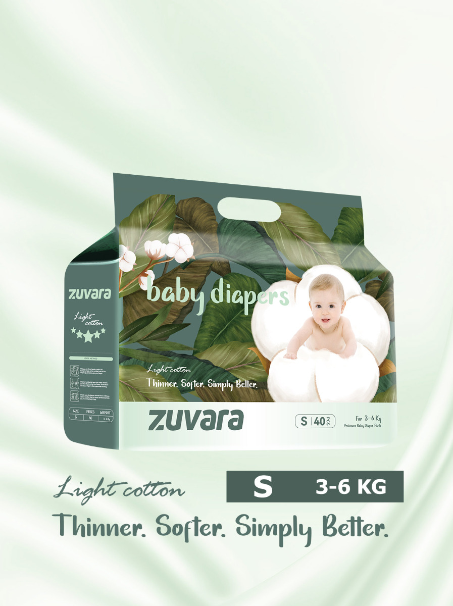 Zuvara Feather Diaper Tape - S - 40 Pcs 3 Zuvara Feather Diaper Tape - S - 40 Pcs